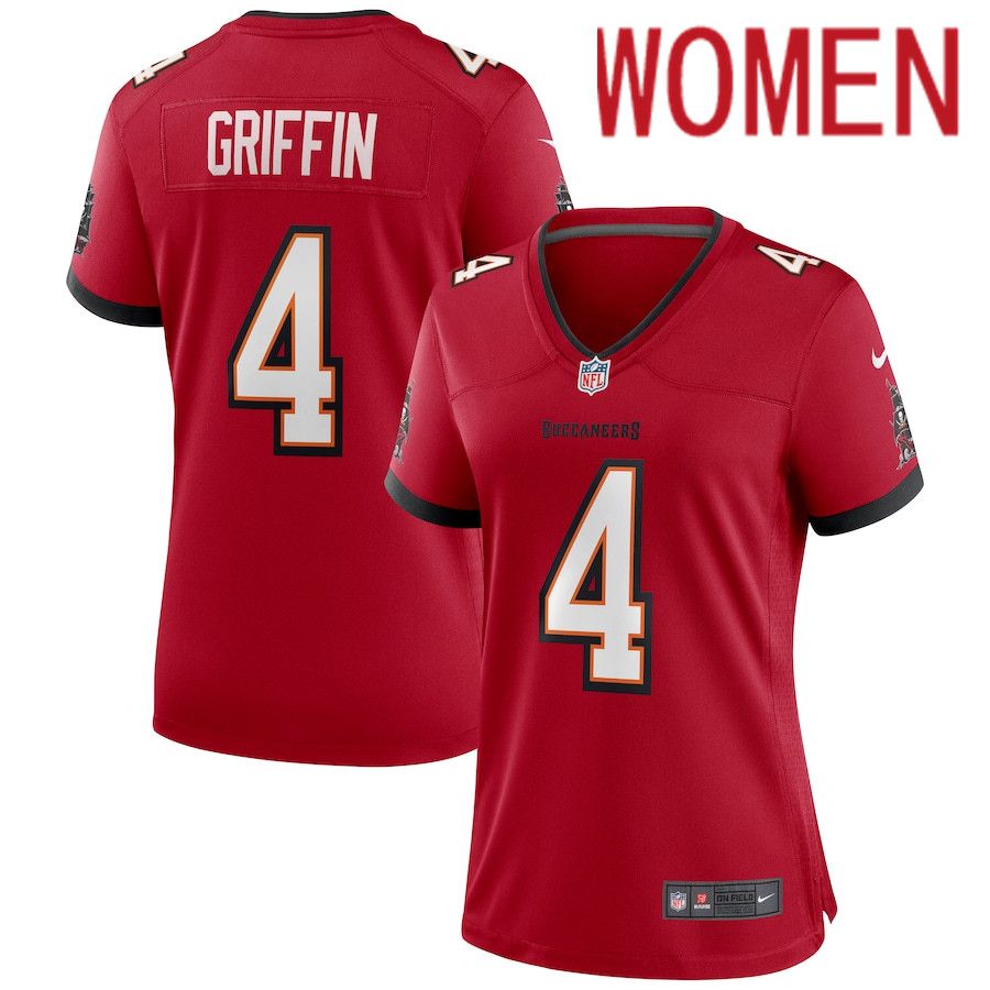 Women Tampa Bay Buccaneers 4 Ryan Griffin Nike Red Game NFL Jersey